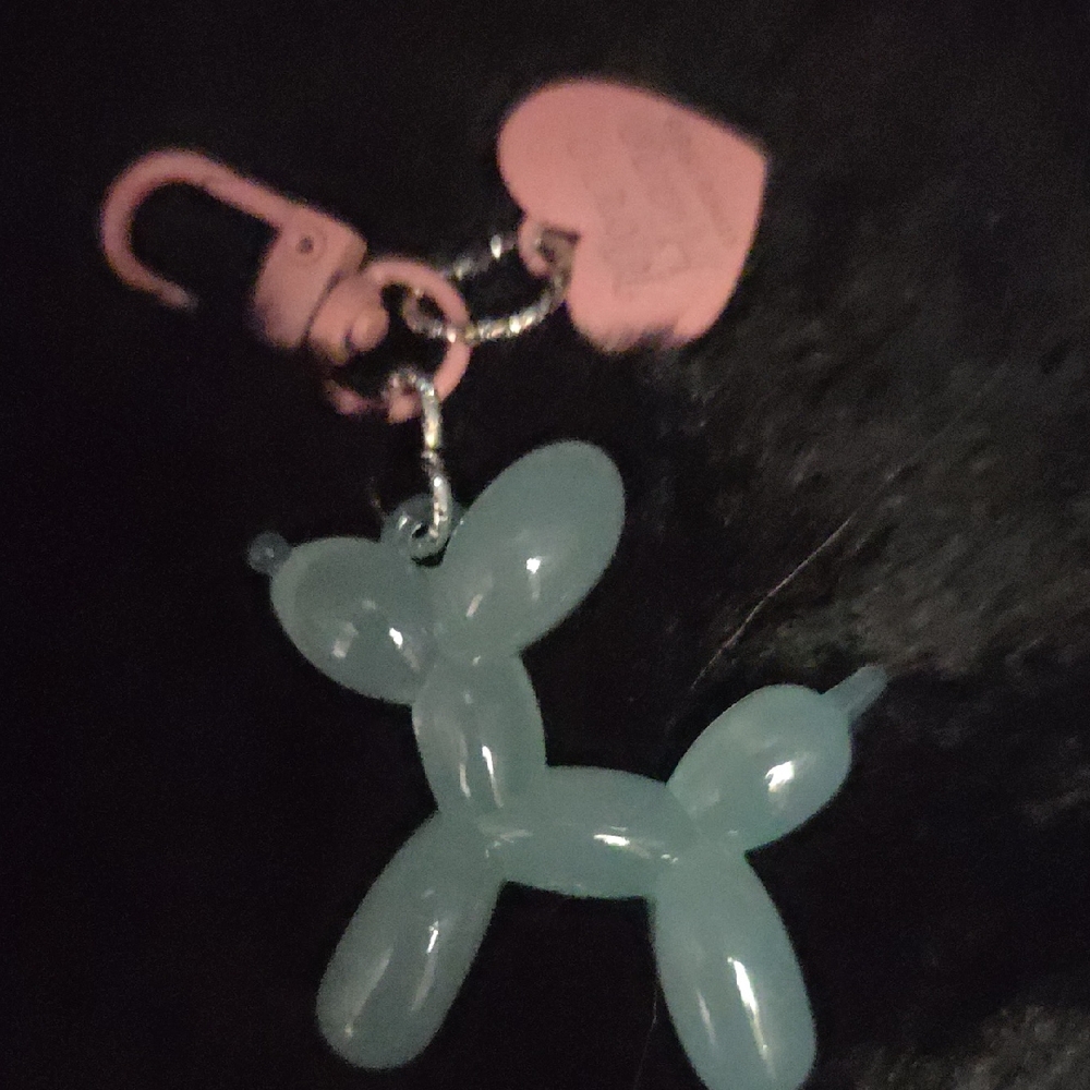 Blue Balloon Dog Keychain